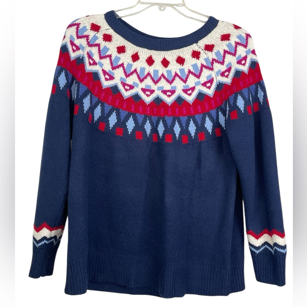 St. John’s Bay crew neck fair isle pattern holiday sweater. Worn 2X size 1X GUC - Picture 3 of 6